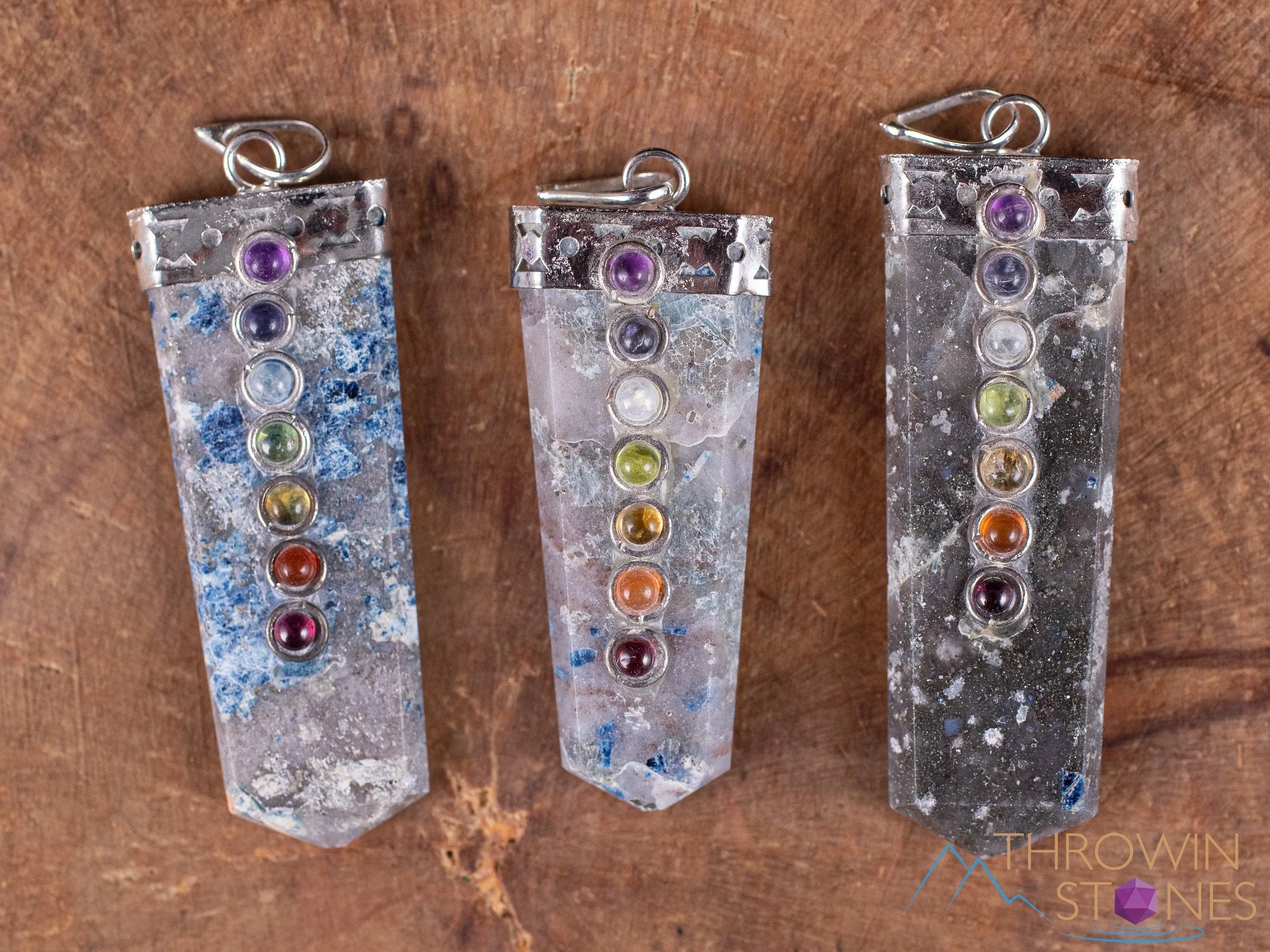 CHAKRA & LAZULITE Crystal Pendant - Crystal Points, Handmade Jewelry, Healing Crystals and Stones, E2020