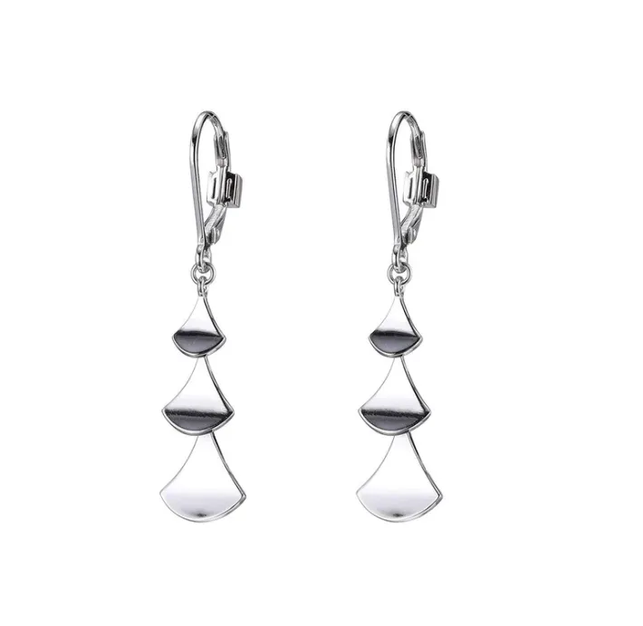 ELLE Silver Fan Dangle Earrings (SI2713)