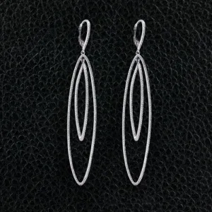 Elongated Oval Dangle Earrings