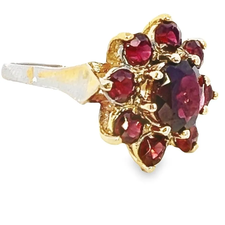 Gold Plated Silver Garnet Ring