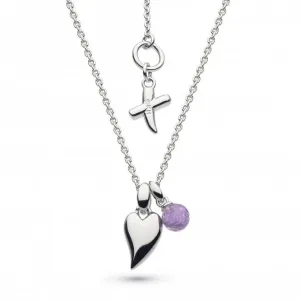 Kit Heath Desire Kiss Crush Mini Heart Amethyst Briolette 17" Necklace 90PKAM