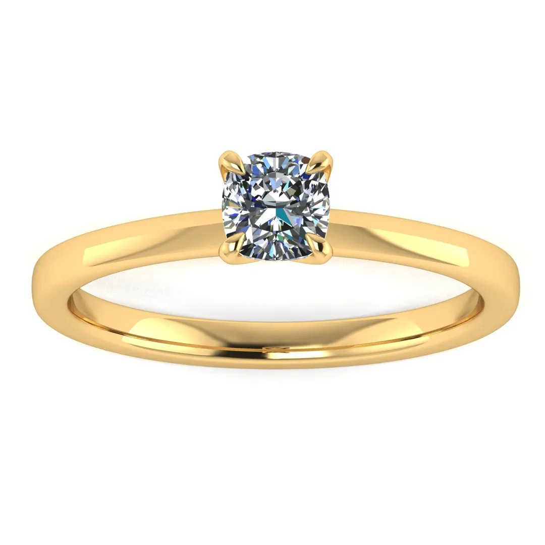 "Cara" Solitaire Cushion Cut Diamond Engagement Ring SSCC02