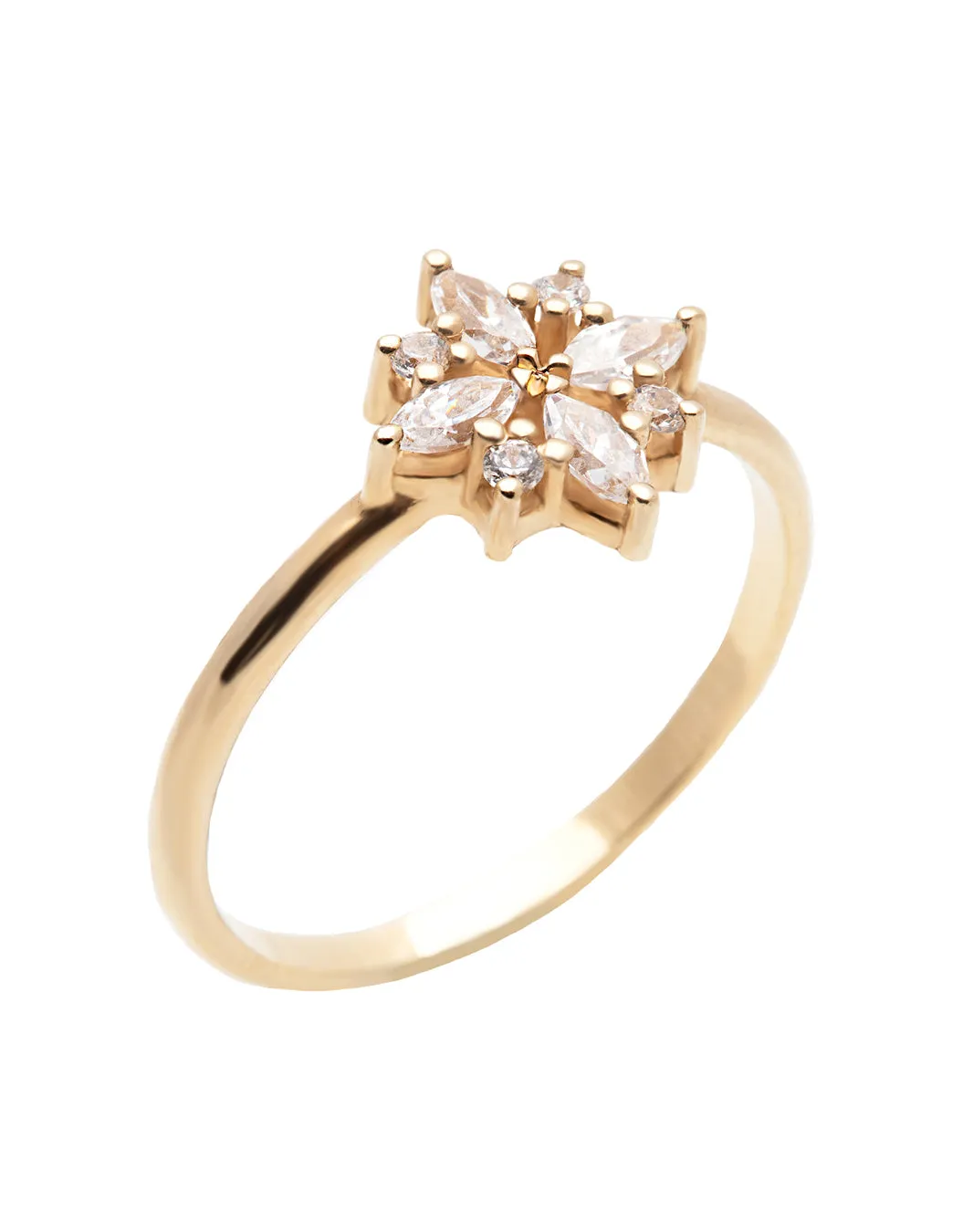 Snowflake Diamond Ring with Natural Diamonds