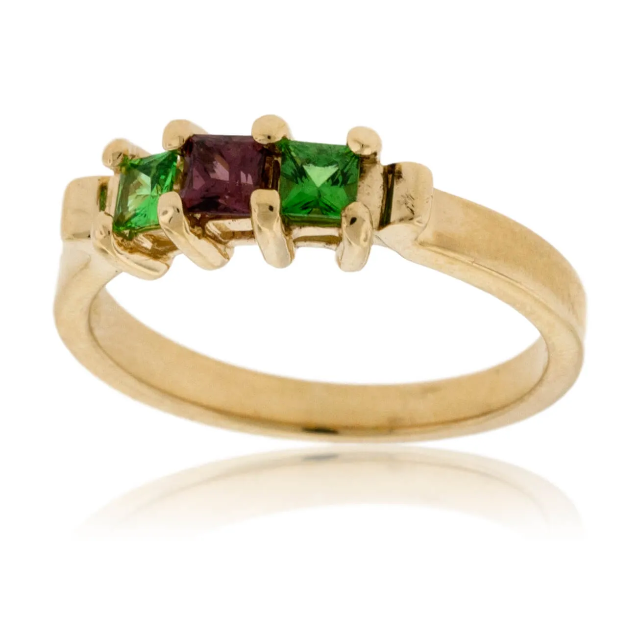 Tsavorite and Rhodolite Garnet Ring